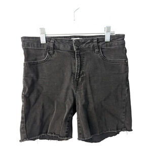 MNG Denim & Tees Womens Size 2 Cut Off Denim Shorts Black Raw Hem Pockets